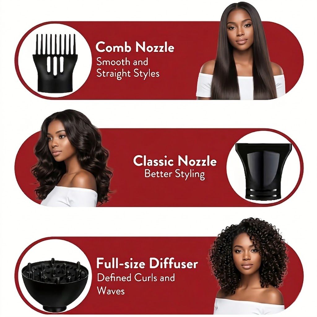 18PCS Hair Dryer Professional Gear Strong Power Blow Hair Brush Straighter Curling Iron Set for Hairdressing Barber Salon Tools Powerful Quiet Hair for Fast & Easy Styling