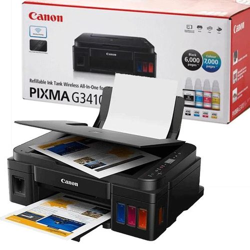 (+FREE PRINTER CABLE) New Generation Canon Pixma G3410 Ink Tank All in Printer Printer | Canon G3410 Wireless MegaTank Printer with Refillable Ink | Low Cost High Volume Canon G3410 Printer