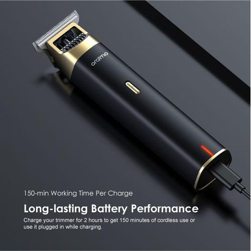 Original Oraimo Smart Trimmer 2 Rechargeable Hair Clipper Beard Shaver Grooming Tool with Stainless Steel Blades, Adjustable Guide Comb, Quiet Motor, USB Charging and Long-Lasting Battery Performance.