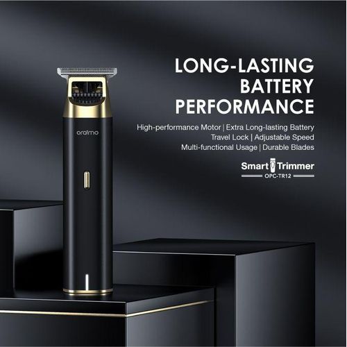 Original Oraimo Smart Trimmer 2 Rechargeable Hair Clipper Beard Shaver Grooming Tool with Stainless Steel Blades, Adjustable Guide Comb, Quiet Motor, USB Charging and Long-Lasting Battery Performance.