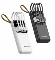 Original Amaya 10000mAh Power Bank | 4 In-Built Cables (USB, Micro USB, Type-C & Lightning) | Li-Ion Battery | Portable Fast Charging Powerbank