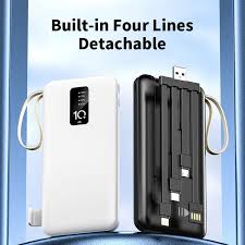 Original Amaya 10000mAh Power Bank | 4 In-Built Cables (USB, Micro USB, Type-C & Lightning) | Li-Ion Battery | Portable Fast Charging Powerbank