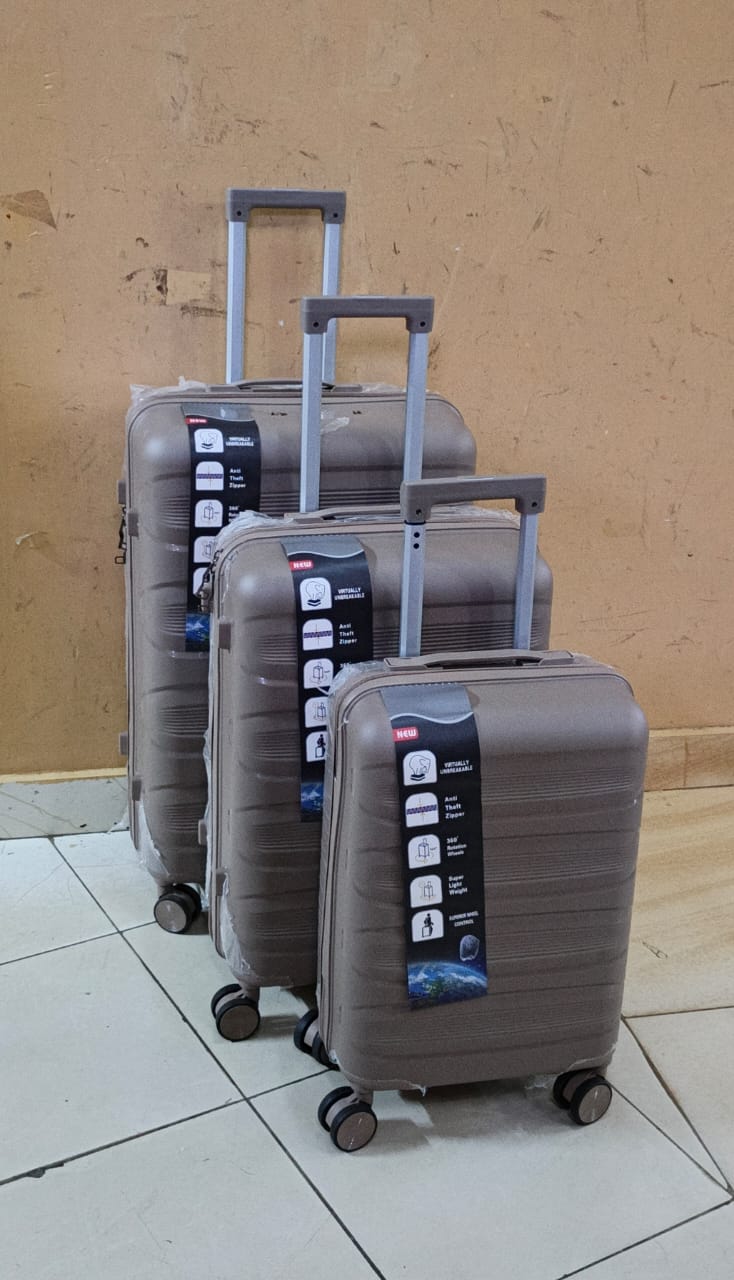 [OFFER OFFER]3-in-1 Unbreakable PP Suitcase Set [Size 4]🧳✨ Durable Polypropylene Luggage | 360° Spinner Wheels | Zipper Closure | Telescopic Handle | Superior Travel Quality