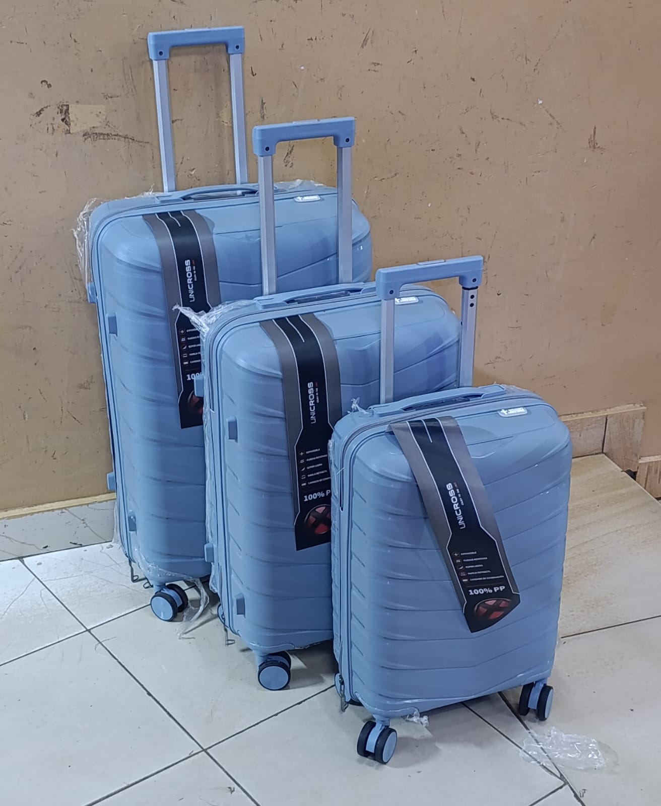 [OFFER OFFER]3-in-1 Unbreakable PP Suitcase Set [Size 4]🧳✨ Durable Polypropylene Luggage | 360° Spinner Wheels | Zipper Closure | Telescopic Handle | Superior Travel Quality