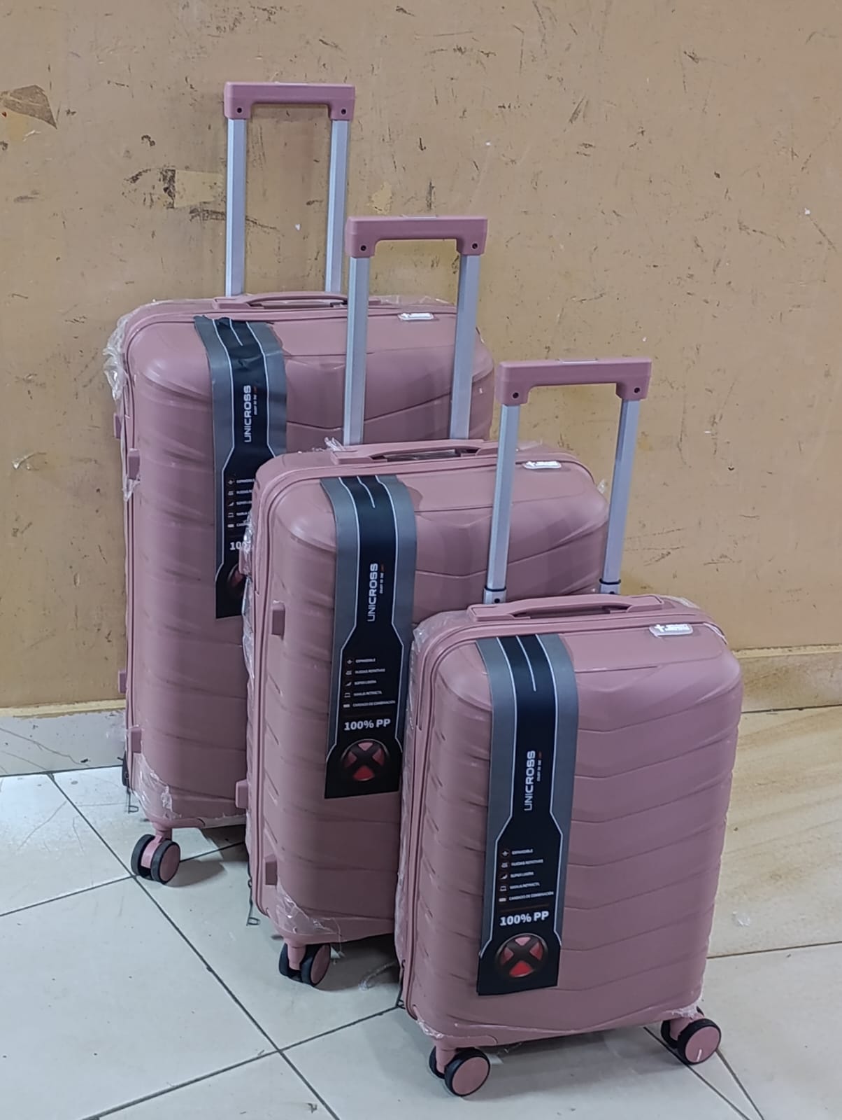 [OFFER OFFER]3-in-1 Unbreakable PP Suitcase Set [Size 4]🧳✨ Durable Polypropylene Luggage | 360° Spinner Wheels | Zipper Closure | Telescopic Handle | Superior Travel Quality
