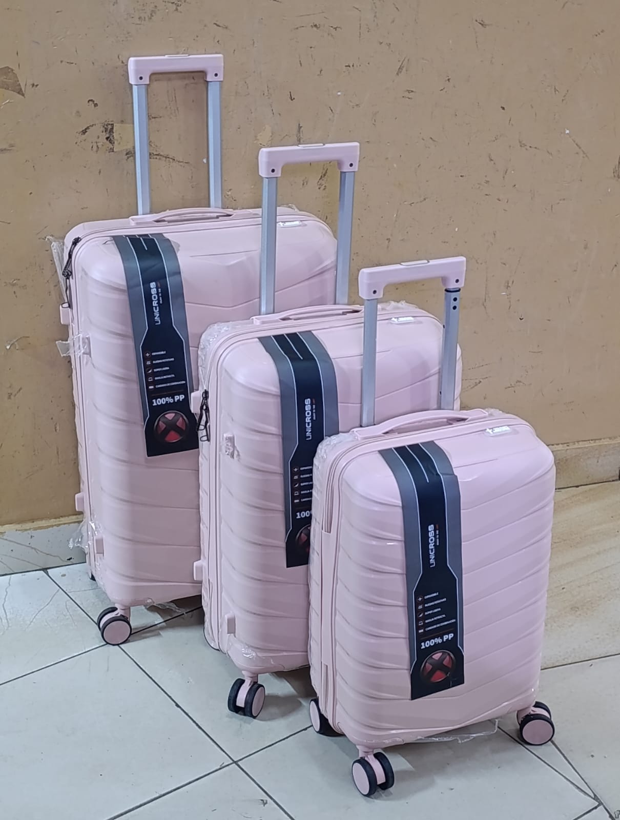 [OFFER OFFER]3-in-1 Unbreakable PP Suitcase Set [Size 4]🧳✨ Durable Polypropylene Luggage | 360° Spinner Wheels | Zipper Closure | Telescopic Handle | Superior Travel Quality