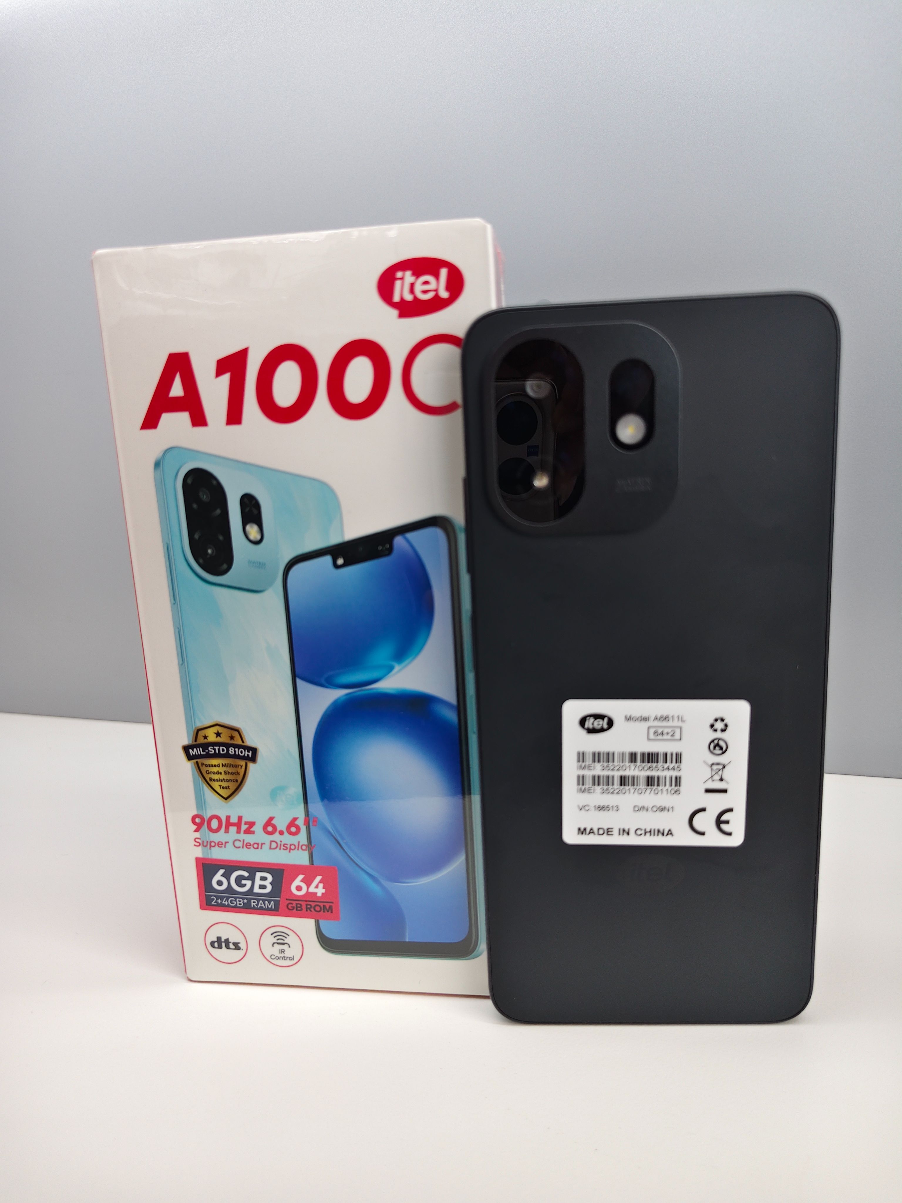 Itel A100C 64GB+2(2+4) GB RAM 6.6" Super clear Display 90HZ Dual SIM 4G/3G/2G Network 8MP Camera Drop worry free Fingerprint (side mounted) Unlock 5000 Mah Big Battery Android 15 Smart Phones