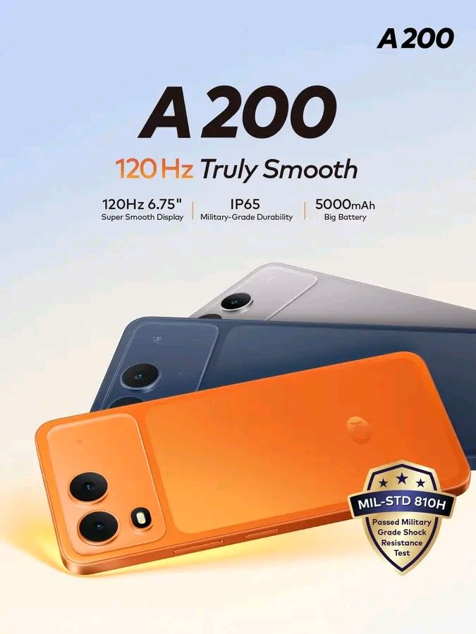 BRAND NEW ITEL A200 128GB ROM+8GB(3+5GB) EXTENDED RAM 6.75" Dual SIM 4G Network 13MP Camera+ 5MP SELFIE 15W Charging 5000mAh Battery Android 15 Fingerprint Unlock Smart Phones