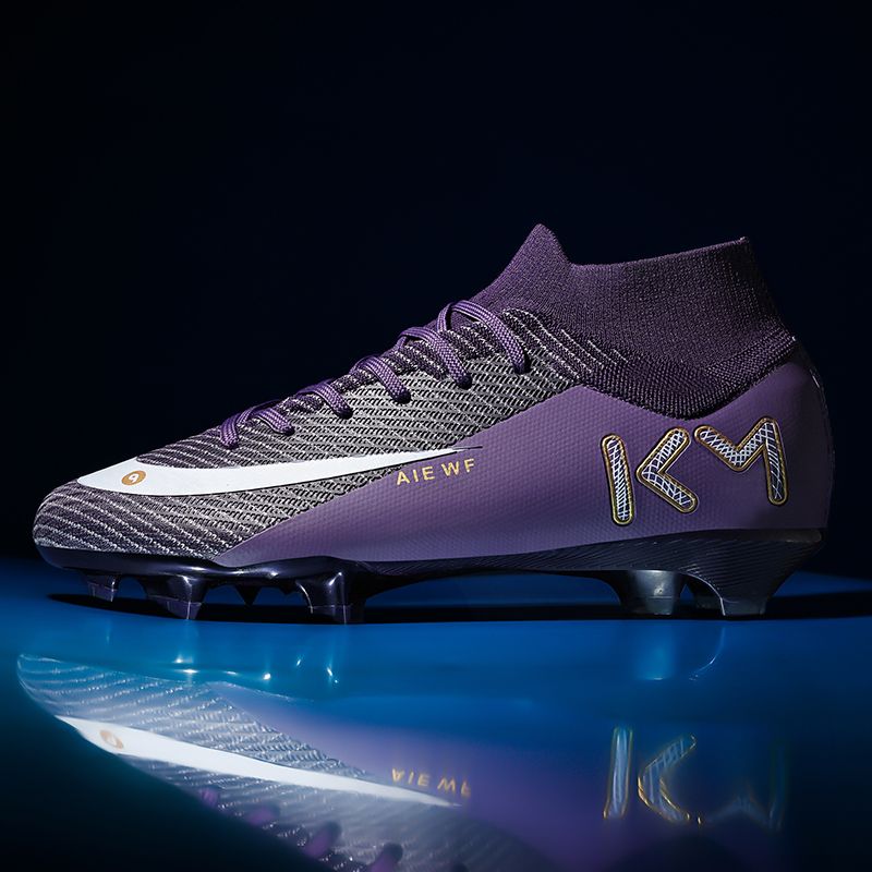 High-top ankle protection adult football shoes, men's professional competition training shoes, non-slip and anti-twist natural lawn long spike shoesMen's shoes, safety shoes, training shoes