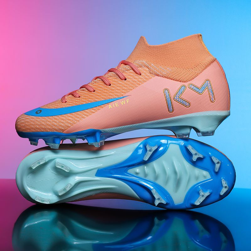 High-top ankle protection adult football shoes, men's professional competition training shoes, non-slip and anti-twist natural lawn long spike shoesMen's shoes, safety shoes, training shoes