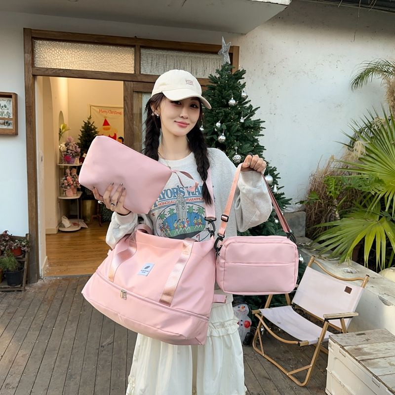 3-Piece Women’s Nylon Duffel Bag Set – Waterproof, Shoe Compartment, Dry/Wet Separation, Travel & Daily Use