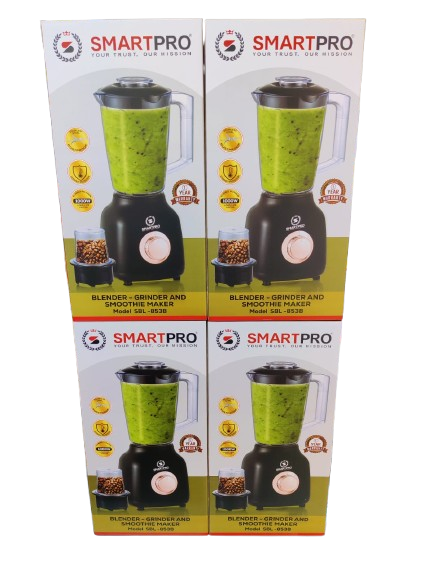 SmartPro 2-in-1 Blender & Grinder SBL-853B | 1000W Powerful Motor | Heavy-Duty Jar | Stainless Steel Blades | Smoothie Maker, Spice Grinder & Home Food Processor | 1-Year Warranty