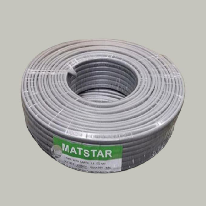 Mat Star Moisture and Humidity Resistance Better flexibility and conductivity 1.5MM 90M Metres Twin With Earth Flat Electrical Wiring Cable