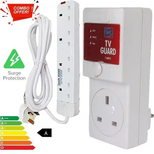 Power King 4 Way Extension Socket And A Free  Tv Guard Protector