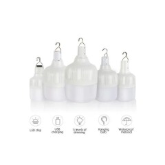 Dp Light Light LED Rechargeable Lamp With USB Cable, Rechargeable 20W Bulb' Power Saving + FREE Black Extension + Cap