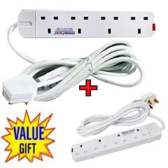 Power King HOME BEST 4 WAY POWER EXTENSION WITH LONG CABLE+ FREE 4 WAY POWER EXTENSION