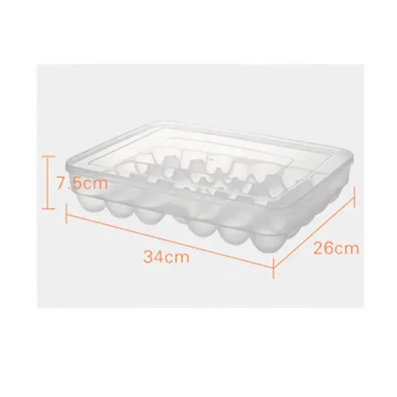 34-Egg Storage Container with Lid – Stackable Fridge Organizer. Keep your eggs fresh, safe, and organized! This large-capacity egg tray with a secure lid is designed to store up to 34 eggs neatly