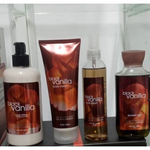 4 Pack Dear Body Black Vanilla Lotion, Shower Gel ,Body Splash & Cream Sweet Fresh Scent Keep Fresh Body Lotion Shower Gel Body Washes Body Washes 4 Pack Body Luxuries
