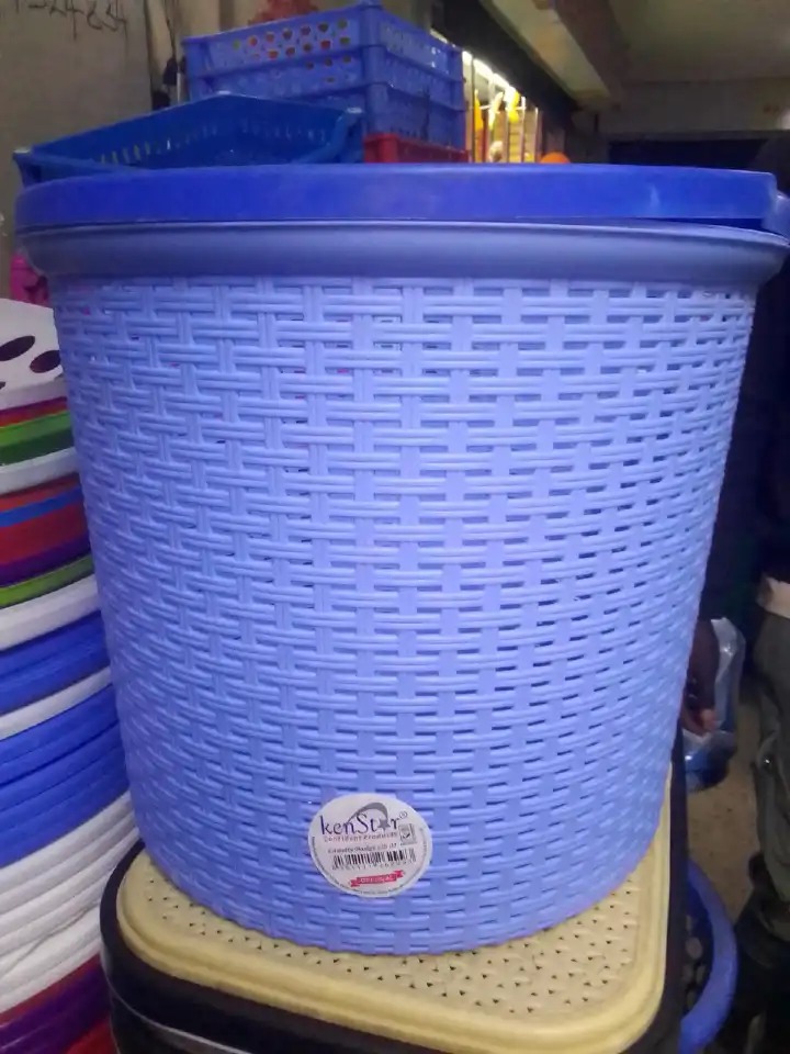 Kenstar Plastic Laundry Basket With A Lid. Breathable Laundry Clothes Laundry Basket Storage. Basket Storage Plastic Basket.
