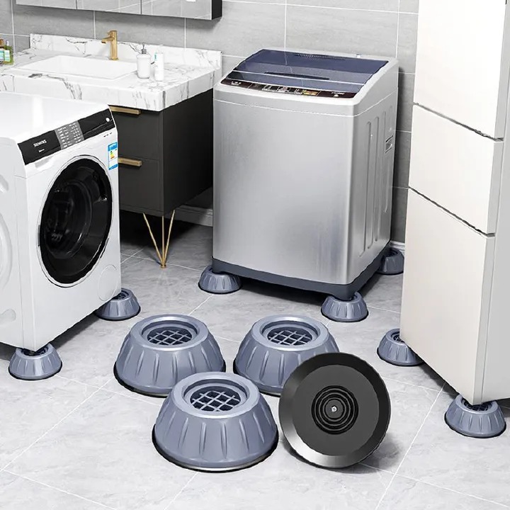 4Pcs Shock and Noise Cancelling Washing Machine Support, Noise Reducing Anti Slip Anti Vibration Rubber Anti-Walk Dryer Washer Vibration Feet Pads, Washing Machine Stabilizer