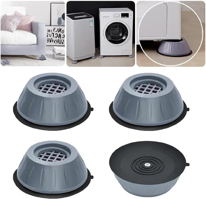 4Pcs Shock and Noise Cancelling Washing Machine Support, Noise Reducing Anti Slip Anti Vibration Rubber Anti-Walk Dryer Washer Vibration Feet Pads, Washing Machine Stabilizer