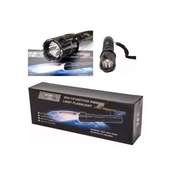 3-in-1 Rechargeable Self-Defense Stun Gun Torch – Electric Shock Device with Laser Pointer & Flashlight for Security Protection