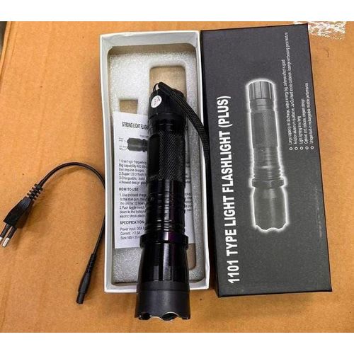 2-in-1 Rechargeable Self-Defense Stun Gun Torch – Electric Shock Device with Laser Pointer & Flashlight for Security Protection