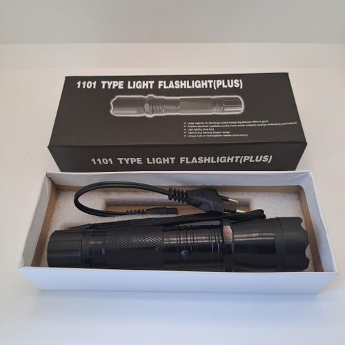 2-in-1 Rechargeable Self-Defense Stun Gun Torch – Electric Shock Device with Laser Pointer & Flashlight for Security Protection