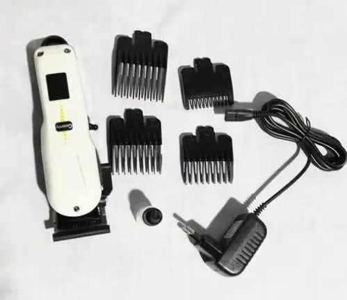 Geemy Cordless Rechargeable Geemy Shaver with Indicator  AC+DC Professional Rechargeable Trimmer & Hair Clipper + BONUS 4 WAY POWER EXTENSION CABLE SOCKET & 6 FACE TOWELS