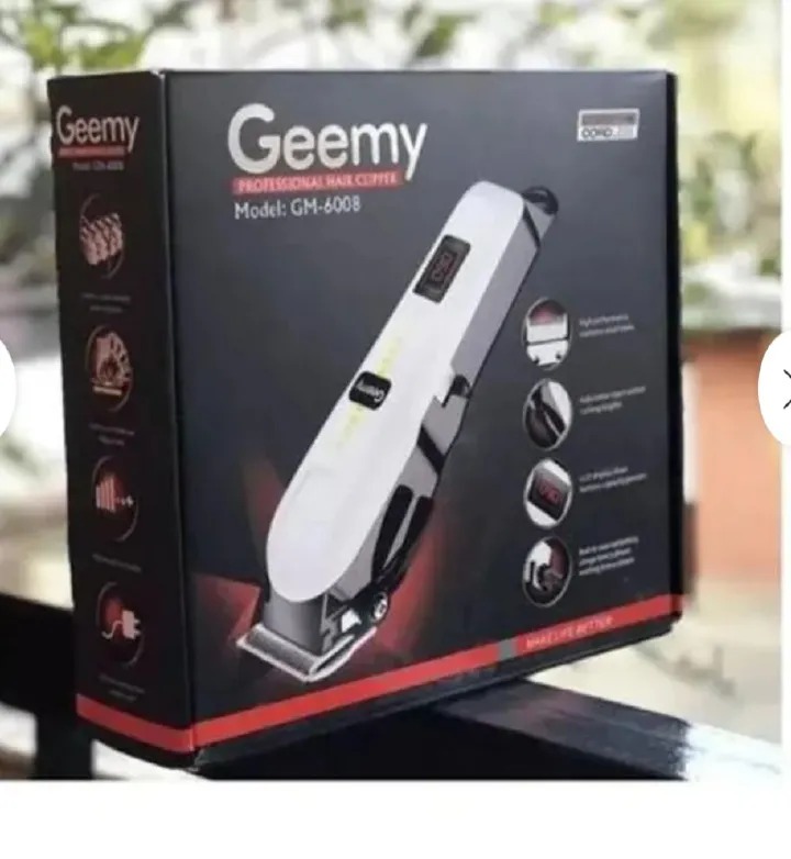 Geemy Cordless Rechargeable Geemy Shaver with Indicator  AC+DC Professional Rechargeable Trimmer & Hair Clipper + BONUS 4 WAY POWER EXTENSION CABLE SOCKET & 6 FACE TOWELS