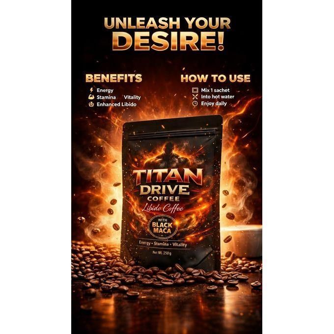 Titan drive coffee with black maca for libido enhancement.