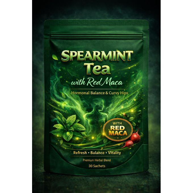 Spearmint tea with red maca for hormonal support