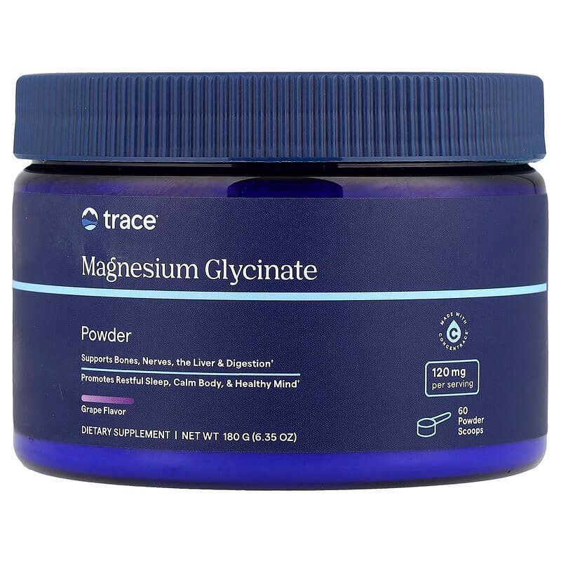 Trace Minerals Magnesium Glycinate Powder -180gm-Promotes relaxation & better sleep