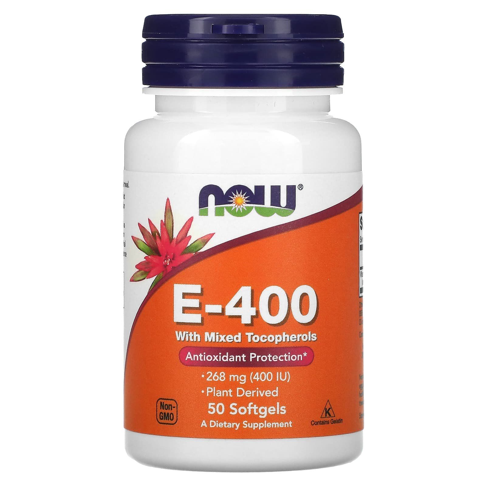 Now Foods E400 Vitamin E 400iu Natural Capsules -100’s