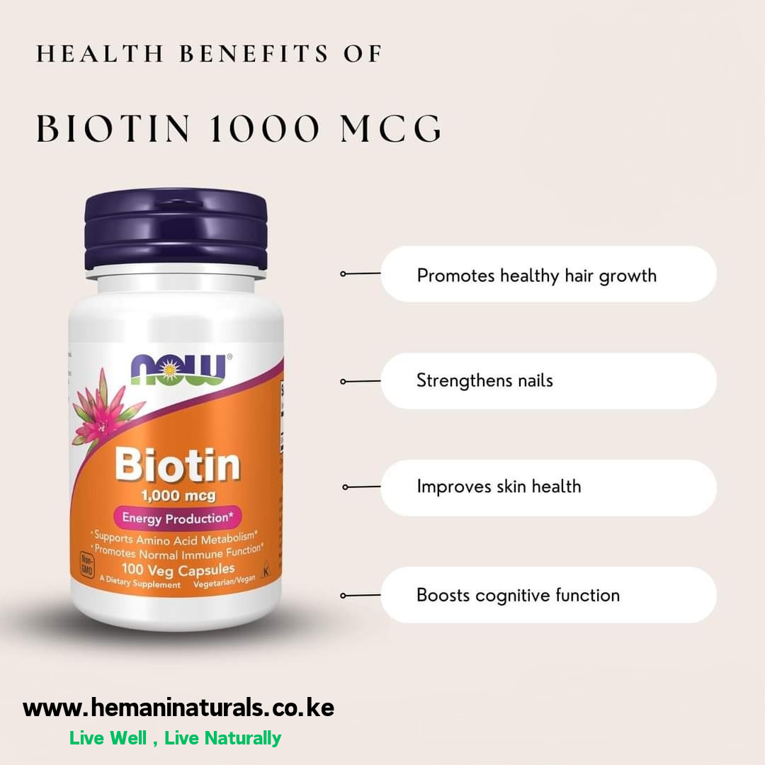 Now Biotin 1000mcg Capsules -100’s