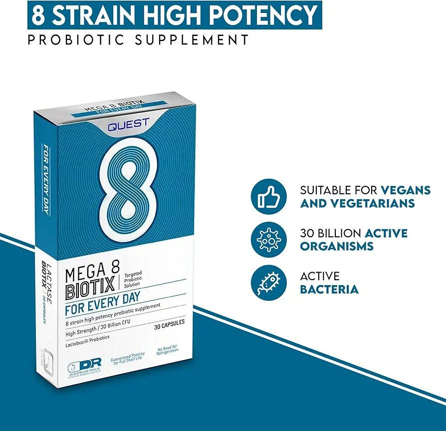 Quest Mega 8 Biotix Capsules -30’s-Probiotix