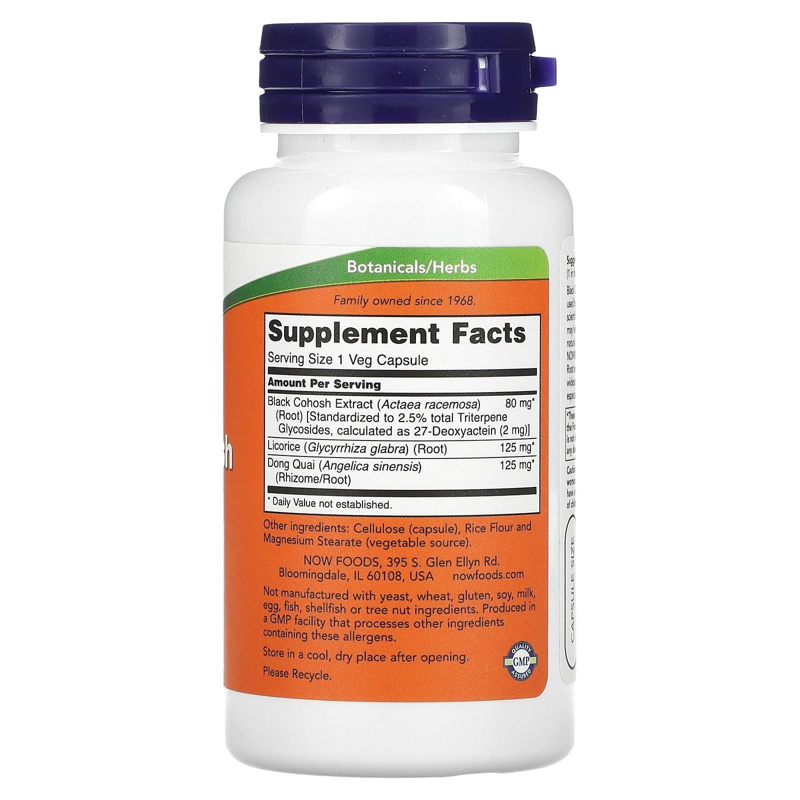 Now Black Cohosh Root 80mg Capsules -90’s