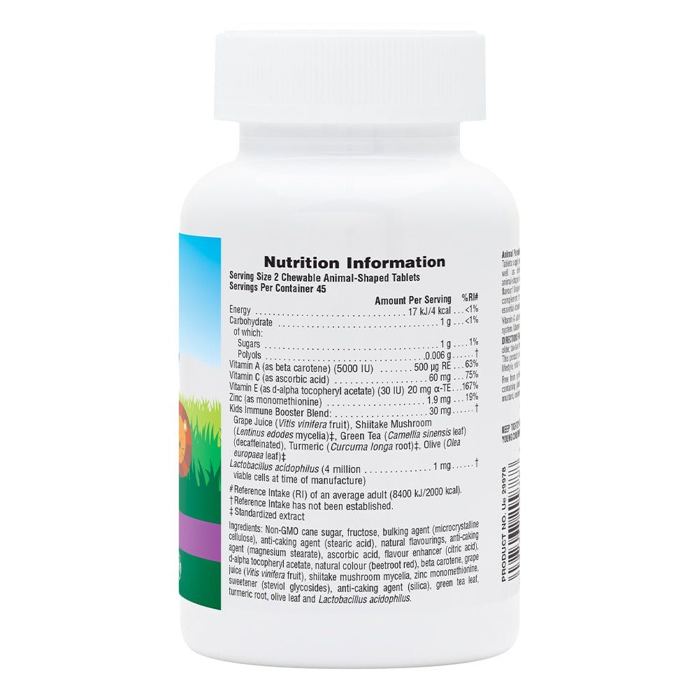 Natures Plus Animal Parade Kids Immune Booster Tablets -90’s