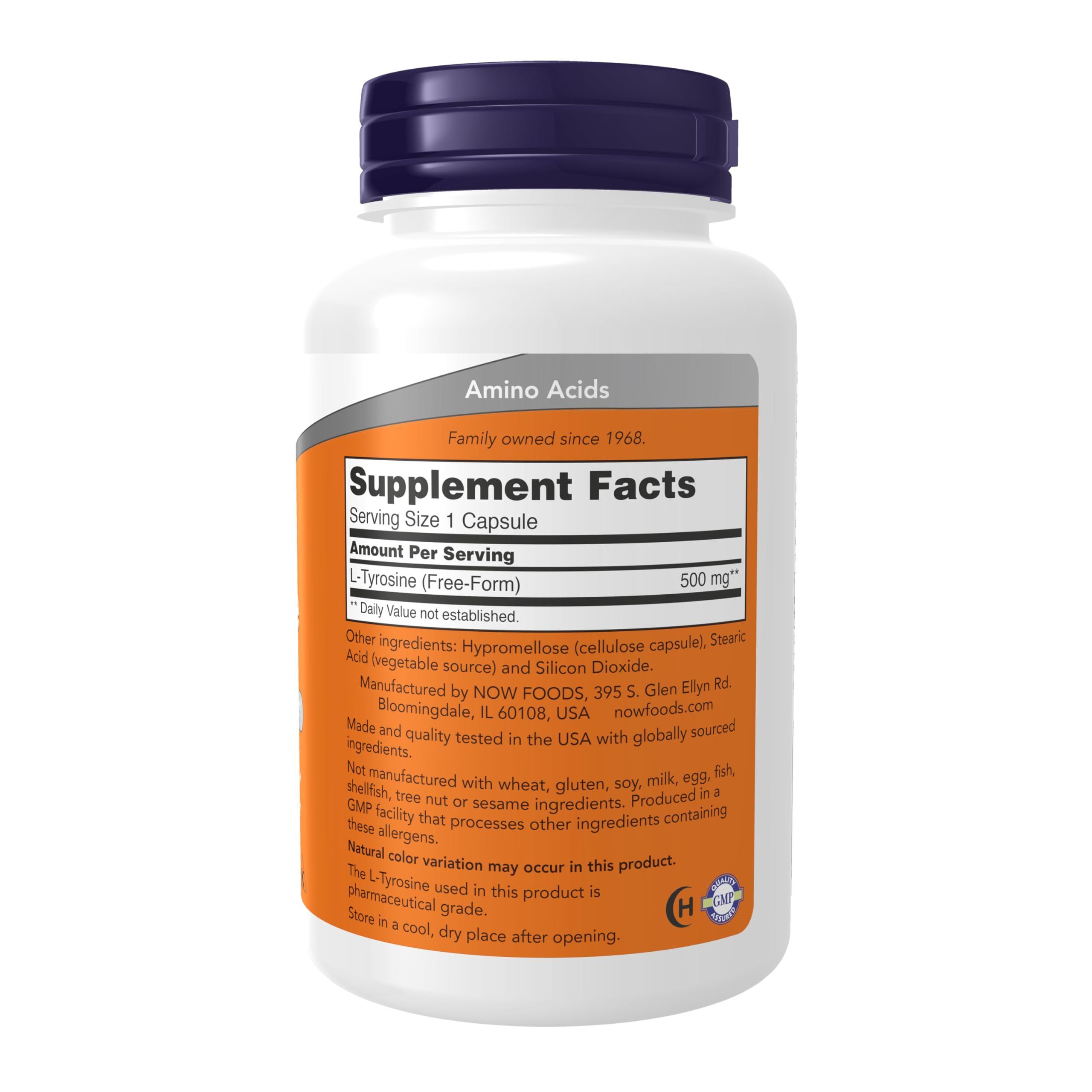 Now Foods L-Tyrosine 500mg Capsules -120