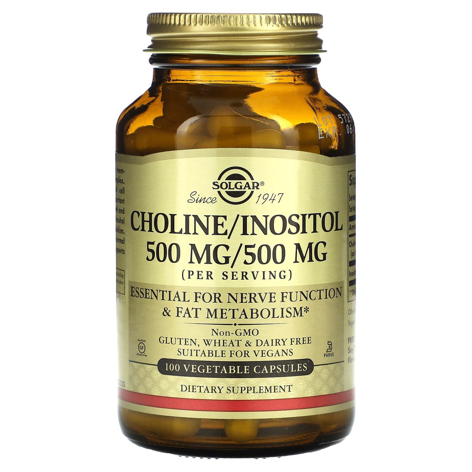 Solgar Choline Inositol 500mg Caps -100’s