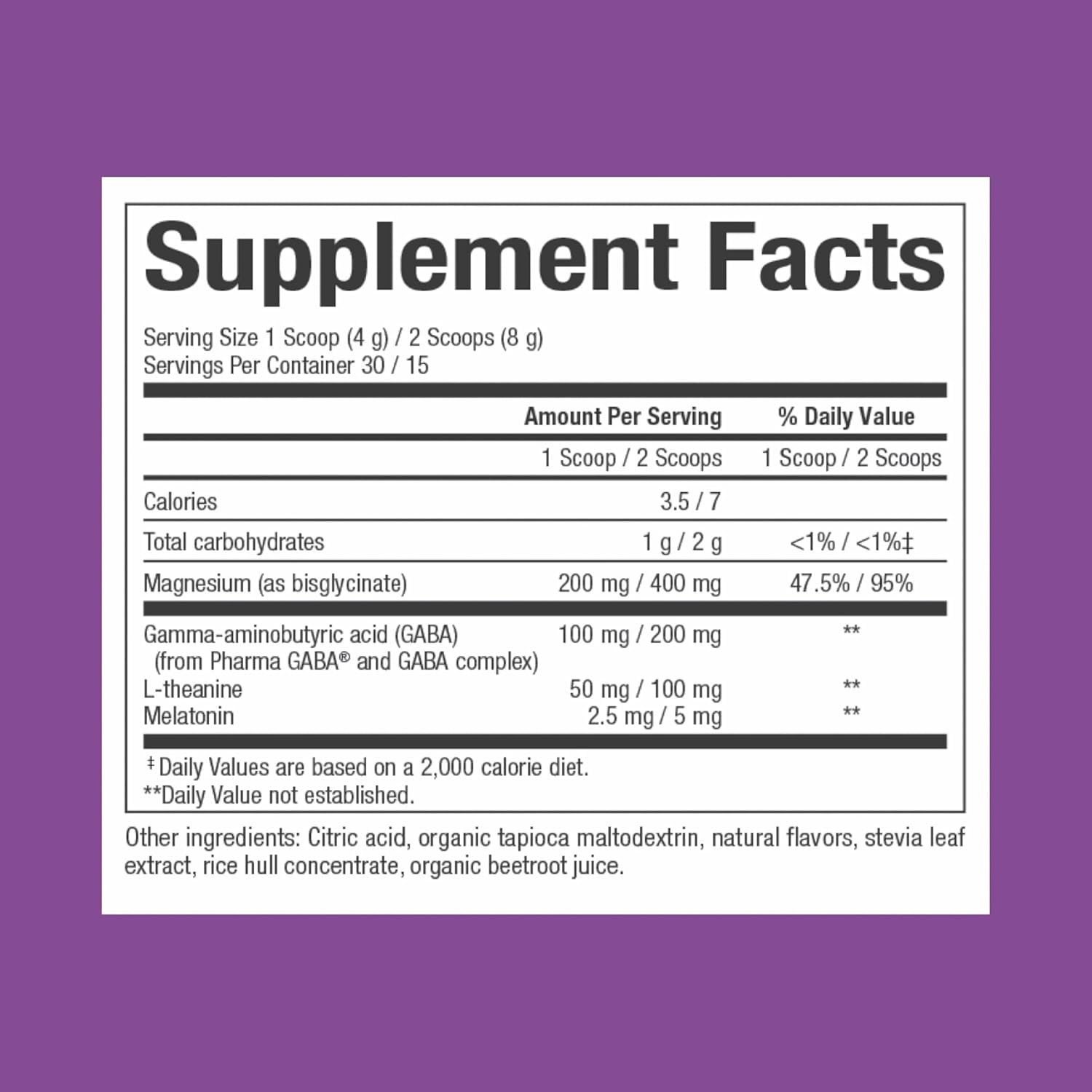Natural Factors Stress-Relax Nighttime Magnesium Bisglycinate - Supports Sleep & Relaxation* - with Melatonin, L-Theanine & GABA - Tropical Flavor - 120g
