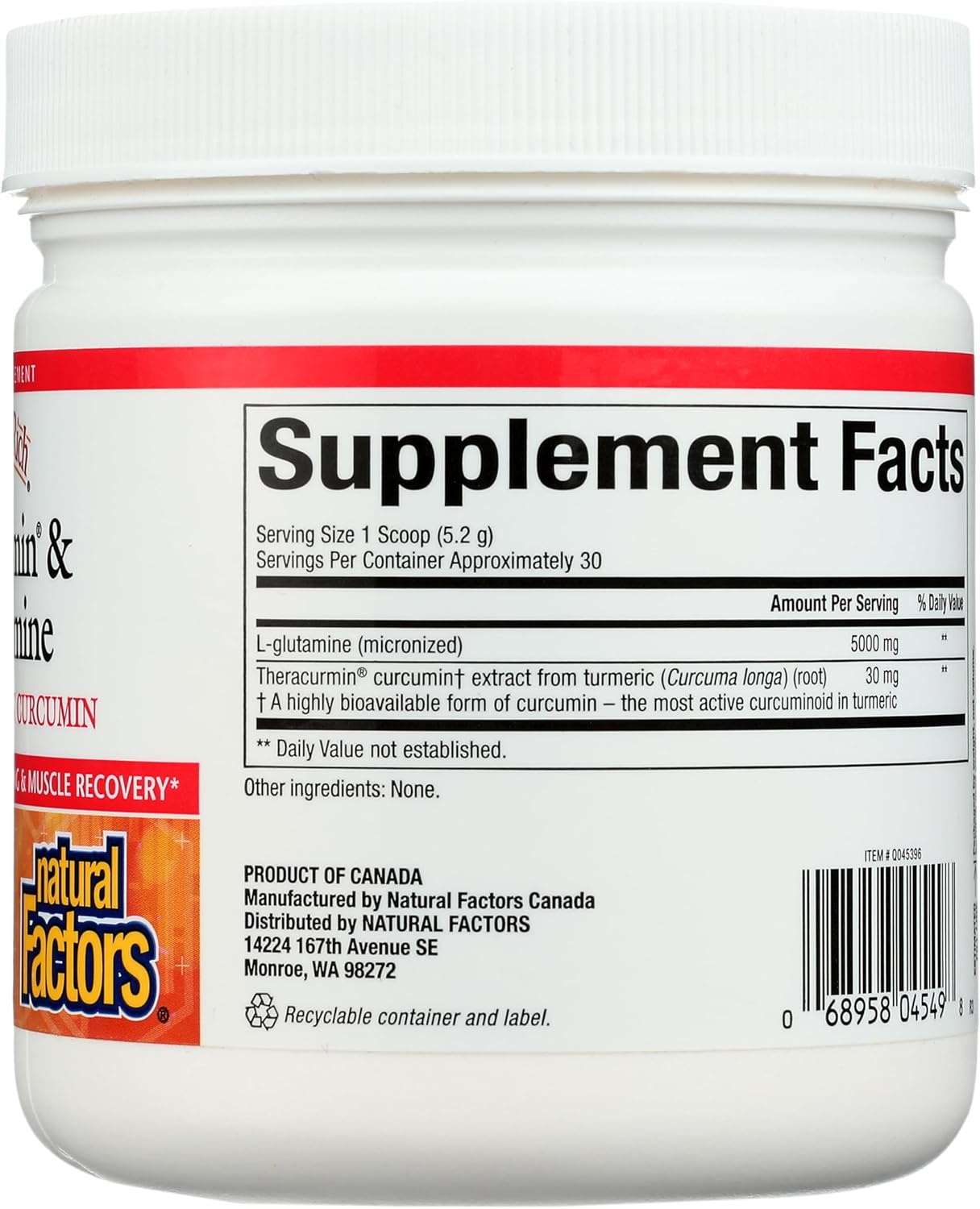 NATURAL FACTORS Muscle Recovery and Growth Optimizer (156 g )