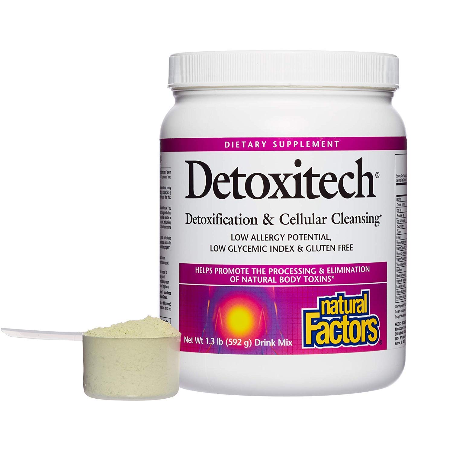 Natural Factors Detoxitech Drink Mix 592 G-Can be used periodically to help support detoxification