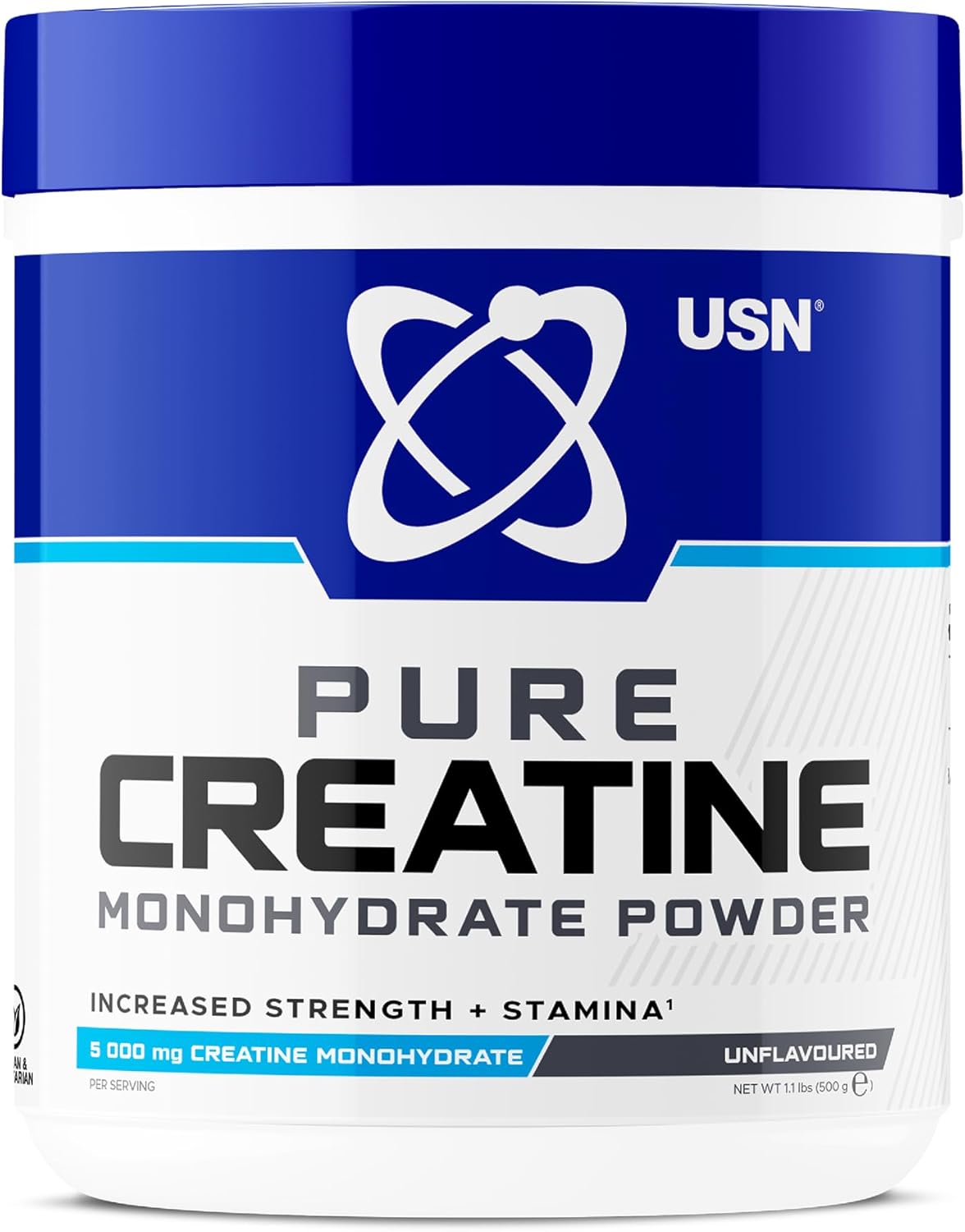 USN Micronized Creatine Monohydrate Powder, Unflavoured - 200g, Energy Drink for High Intensity Training, Muscle Growth, 100% Micronized Creatine Powder for Intra Workouts, Dietary Supplement
