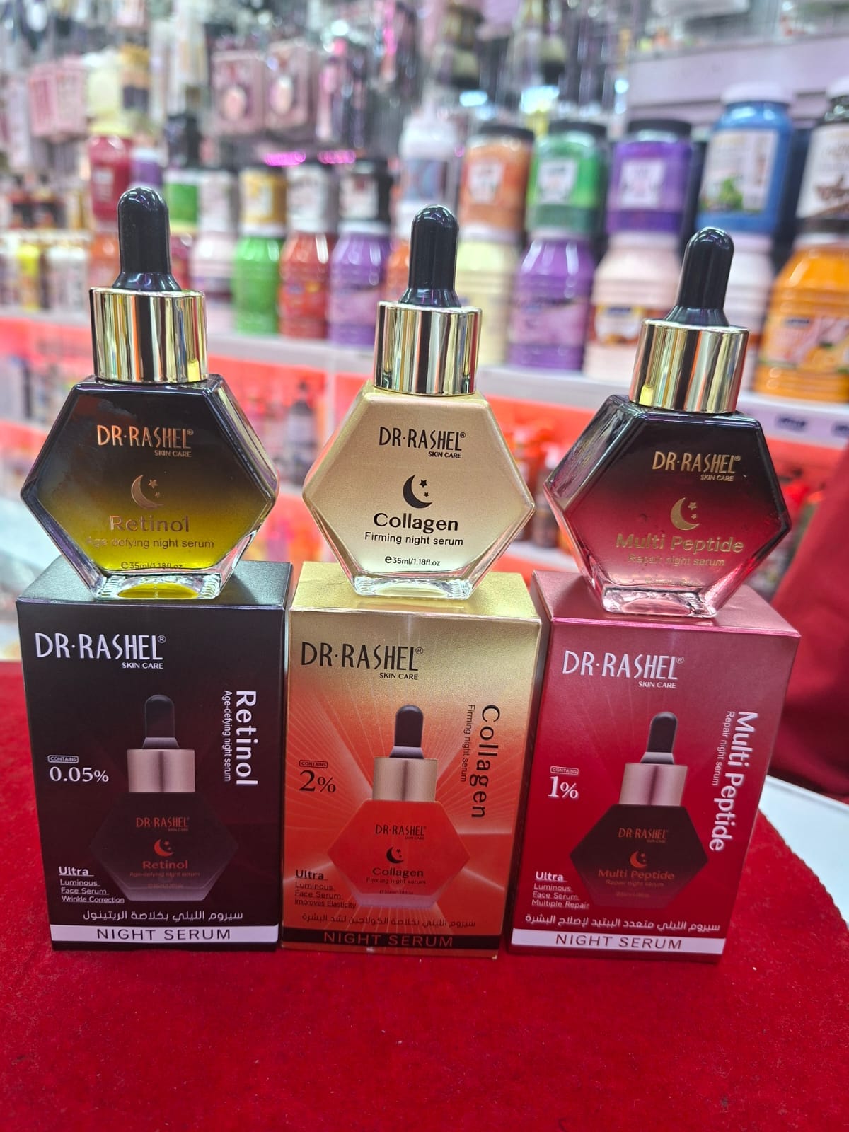 Dr. Rashel Retinol Age-Defying Night Serum -0.05%.,Collagen Firming Night Serum -2%  AND Multi Peptide Repair Night Serum