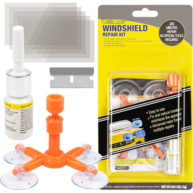 Original Source Windscreen Repair Kit, Car Windscreen Crack Repair Kit With Durable Resin, Fix Auto Windscreen Glass Cracks, Chip, Bulls Eye, Star Break, Half Moon