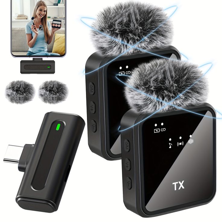 F11-2 Wireless Lavalier Microphone with Noise Reduction for Smartphones Cameras Interviews and Video Recording