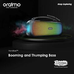 Oraimo Bass Go Boom Wireless Bluetooth Speaker with Powerful Bass Clear Sound and Portable Rechargeable Design