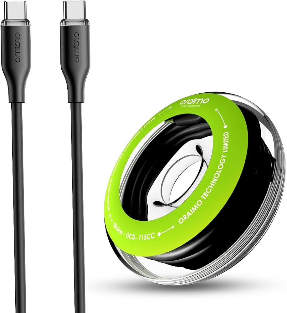 Oraimo USB-C to USB-C Fast Charging Cable with Durable Design for Smartphones, Tablets, and Laptops