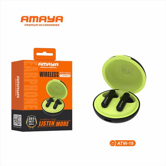 Amaya ATW-19 Wireless Pods with Clear Sound, Touch Control and Portable Charging Case
